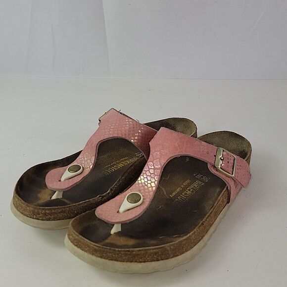 Birkenstock Gizeh Pink Snakeskin Women's Sandals - Picture 12 of 15